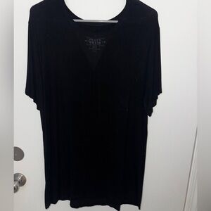 Crazy Train Women's Black Top With Mesh Vneck